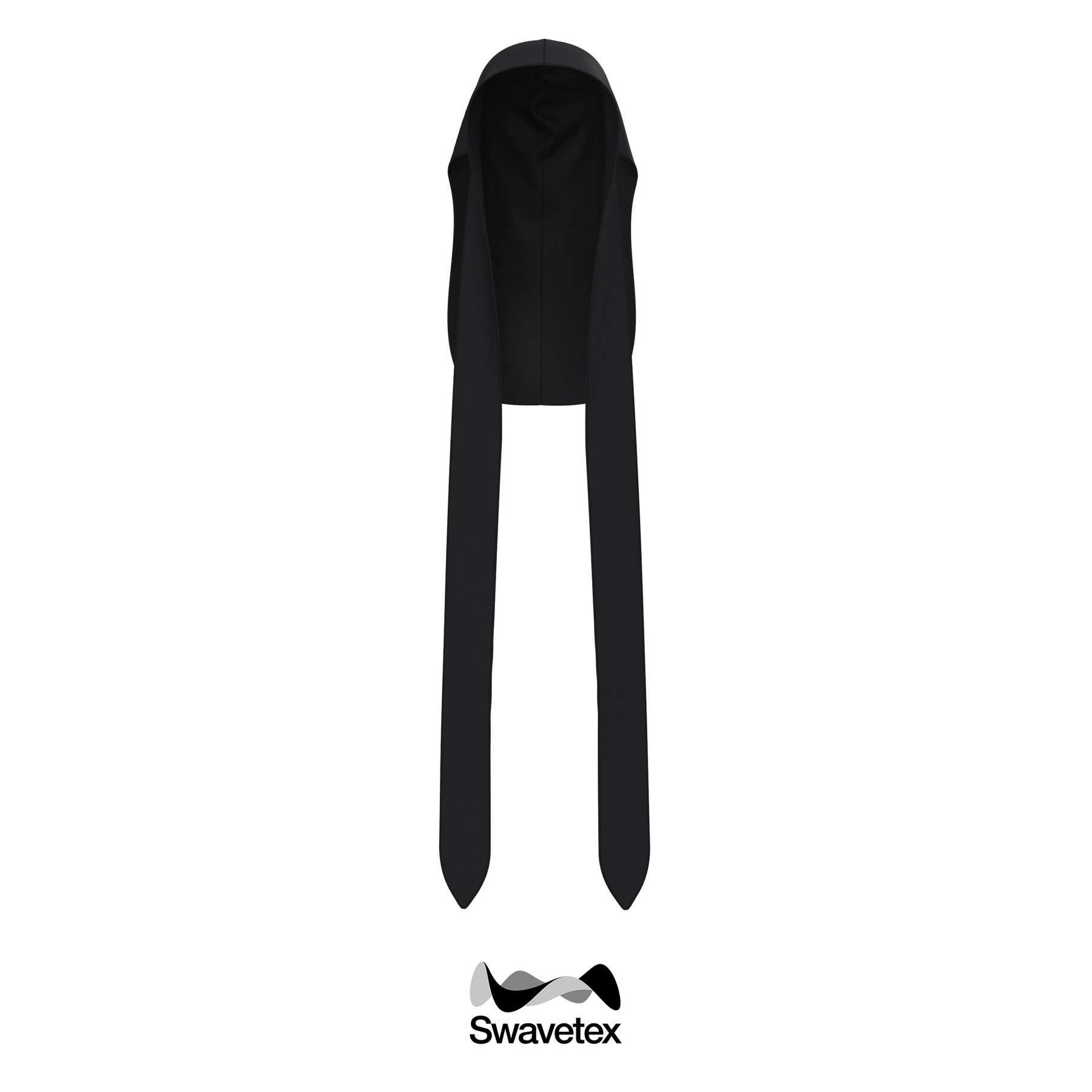 Swavetex black durag product front view with premium smooth finish